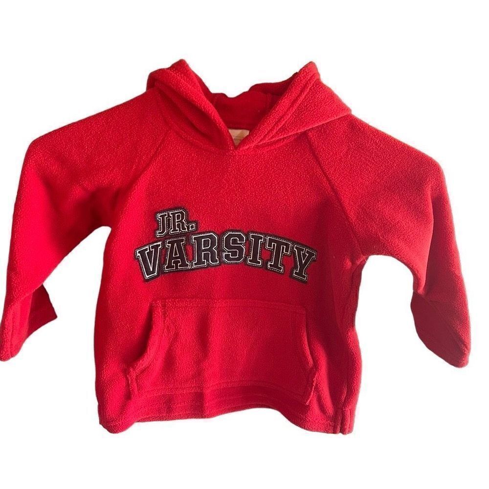 WonderKids Boys Hoodie Sweatshirt JR Varsity Fleece ToddlerโRed Size 3TโNWT